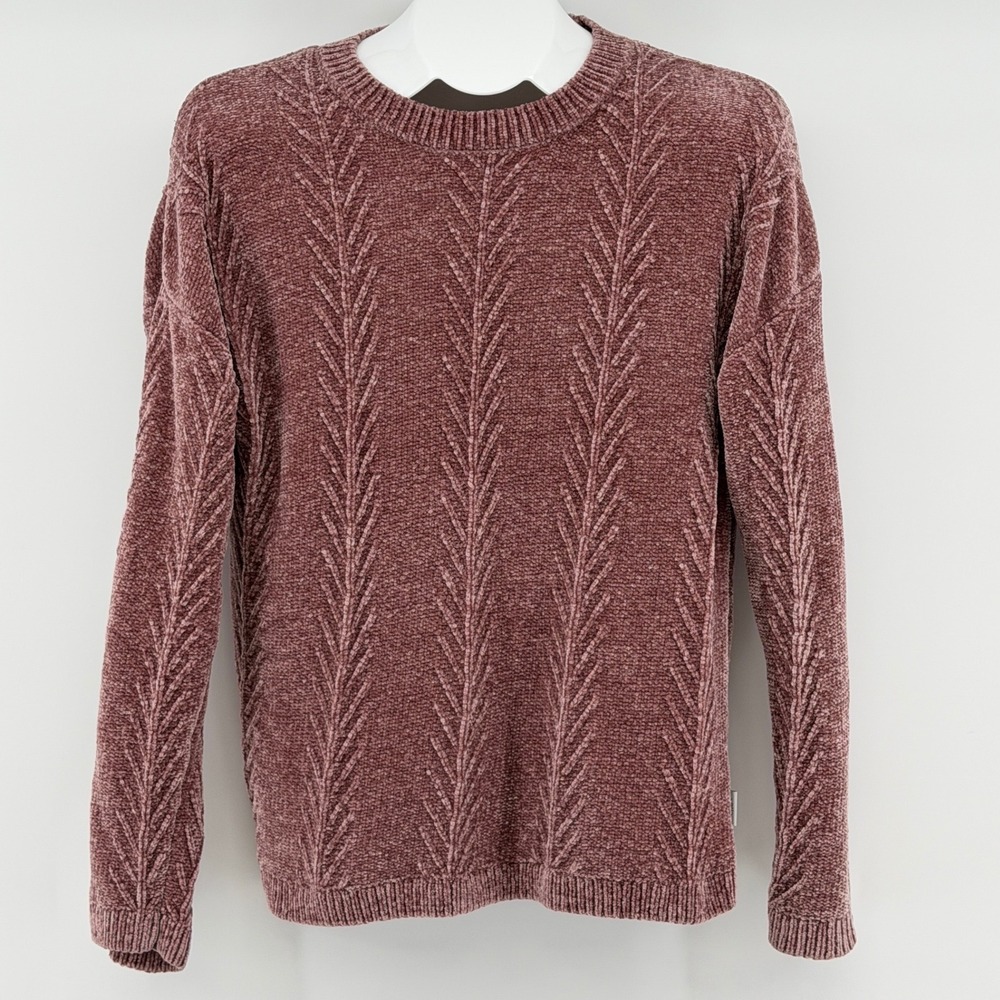 Orvis Chenille Cable Knit Sweater Womens S Crew Neck Pullover Casual Soft